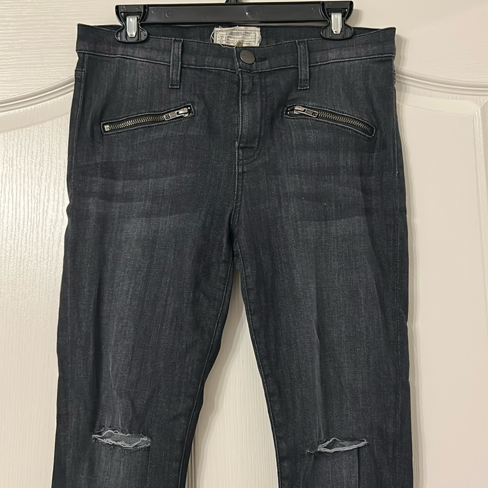 Current Elliott Moto Skinny Jean in dark grey